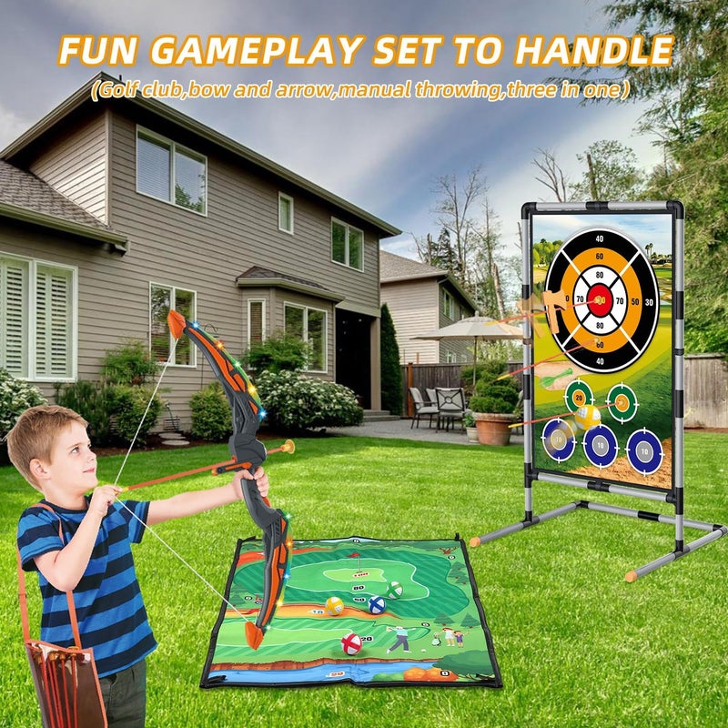 Spobot Golf Game Play Set for Kids - Bow and Arrow Set - 2-Pack Up Archery Set with 20 Suction Cup Arrows - Indoor and Outdoor Toy for Boys Girls 4 5 6 7 8 9 10 11 12 Year Old - Image 2